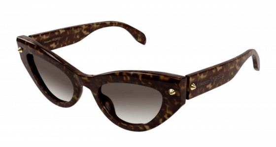 Alexander McQueen AM0407S Sunglasses, 002 - HAVANA with BROWN lenses