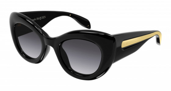 Alexander McQueen AM0403S Sunglasses, 001 - BLACK with GREY lenses