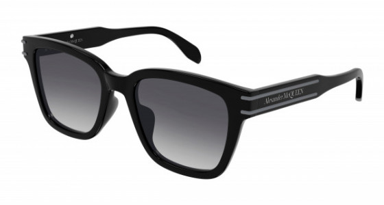 Alexander McQueen AM0399SA Sunglasses, 001 - BLACK with GREY lenses