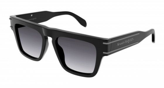 Alexander McQueen AM0397S Sunglasses, 001 - BLACK with GREY lenses