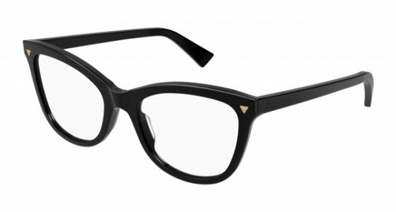 Bottega Veneta BV1226O Eyeglasses, 001 - BLACK with TRANSPARENT lenses