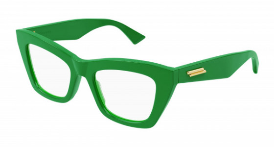 Bottega Veneta BV1215O Eyeglasses, 003 - GREEN with TRANSPARENT lenses