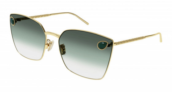 Boucheron BC0139S Sunglasses, 002 - GOLD with GREEN lenses