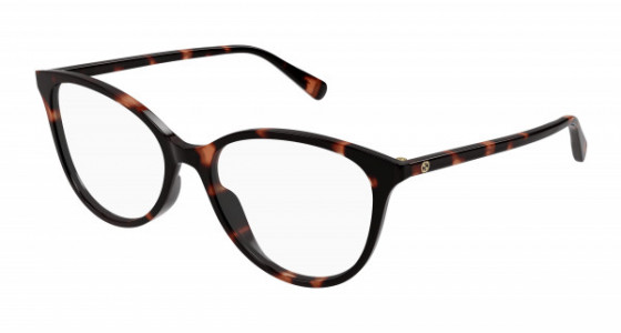 Gucci GG1359O Eyeglasses, 002 - HAVANA with TRANSPARENT lenses
