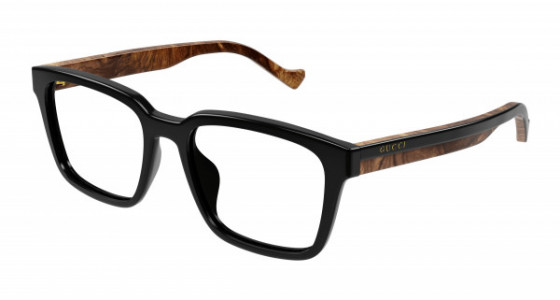 Gucci GG1306OA Eyeglasses, 001 - BLACK with TRANSPARENT lenses