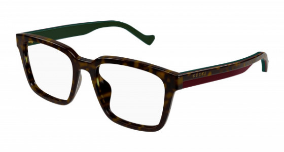 Gucci GG1306OA Eyeglasses, 002 - HAVANA with TRANSPARENT lenses