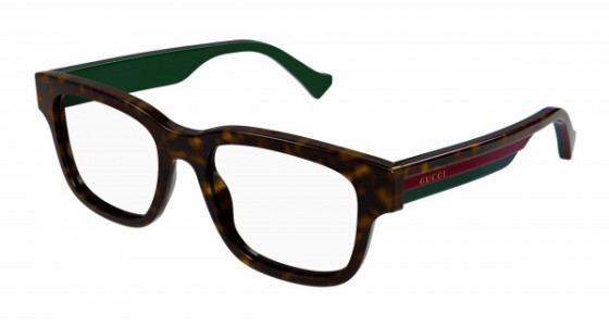 Gucci GG1303O Eyeglasses, 002 - HAVANA with TRANSPARENT lenses