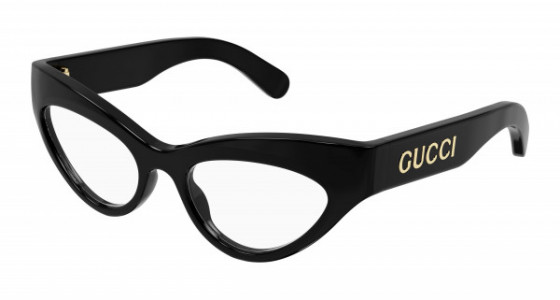 Gucci GG1295O Eyeglasses, 001 - BLACK with TRANSPARENT lenses