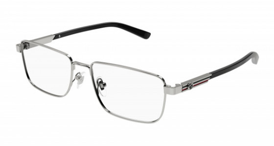Gucci GG1291O Eyeglasses, 001 - GUNMETAL with BLACK temples and TRANSPARENT lenses