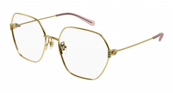 Gucci GG1285O Eyeglasses, 001 - GOLD with TRANSPARENT lenses