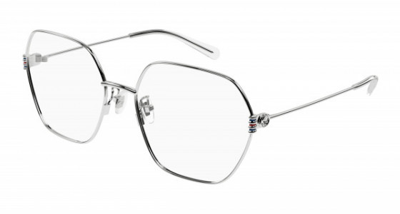Gucci GG1285O Eyeglasses, 002 - SILVER with TRANSPARENT lenses