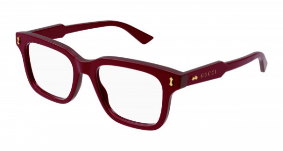 Gucci GG1265O Eyeglasses, 003 - BURGUNDY with TRANSPARENT lenses
