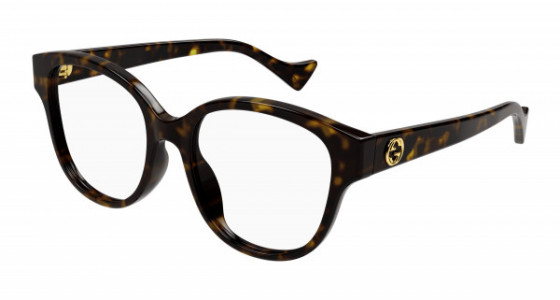 Gucci GG1260OA Eyeglasses, 002 - HAVANA with TRANSPARENT lenses