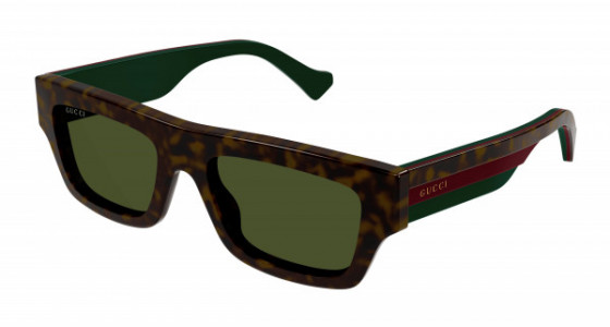 Gucci GG1301S Sunglasses, 002 - HAVANA with GREEN lenses