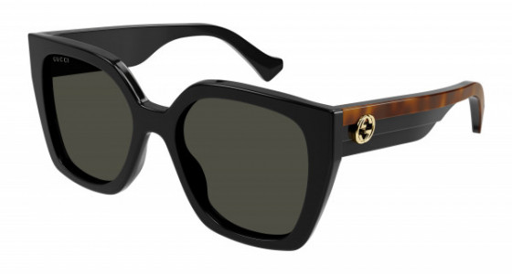 Gucci GG1300S Sunglasses, 001 - BLACK with HAVANA temples and GREY lenses
