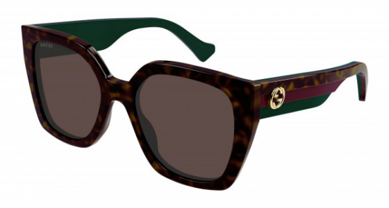 Gucci GG1300S Sunglasses, 002 - HAVANA with BROWN lenses