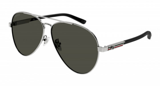 Gucci GG1288SA Sunglasses, 001 - GUNMETAL with BLACK temples and GREY lenses