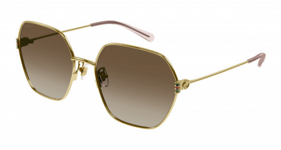 Gucci GG1285SA Sunglasses, 002 - GOLD with BROWN lenses