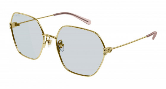 Gucci GG1285SA Sunglasses, 004 - GOLD with LIGHT BLUE lenses