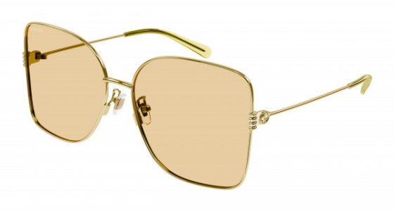 Gucci GG1282SA Sunglasses, 005 - GOLD with ORANGE lenses