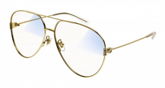 Gucci GG1280S Sunglasses, 001 - GOLD with TRANSPARENT lenses