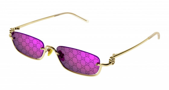 Gucci GG1278S Sunglasses, 005 - GOLD with VIOLET lenses
