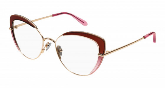 Pomellato PM0125O Eyeglasses, 004 - GOLD with TRANSPARENT lenses