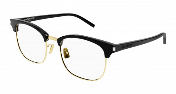 Saint Laurent SL 104/F Eyeglasses, 002 - BLACK with TRANSPARENT lenses