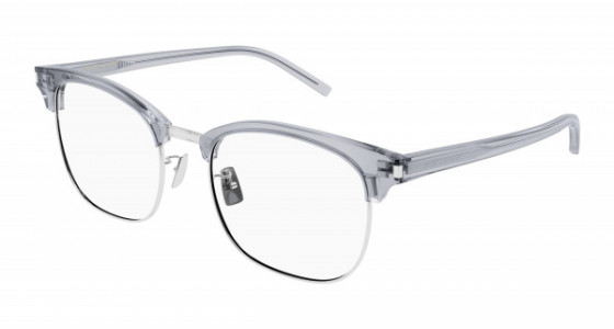 Saint Laurent SL 104/F Eyeglasses, 003 - GREY with TRANSPARENT lenses