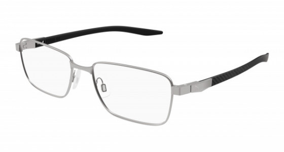 Puma PU0421O Eyeglasses, 003 - GUNMETAL with BLACK temples and TRANSPARENT lenses