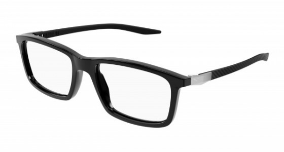 Puma PU0418O Eyeglasses, 001 - BLACK with TRANSPARENT lenses