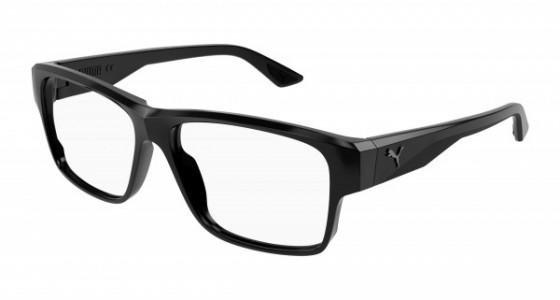 Puma PU0408O Eyeglasses, 001 - BLACK with TRANSPARENT lenses