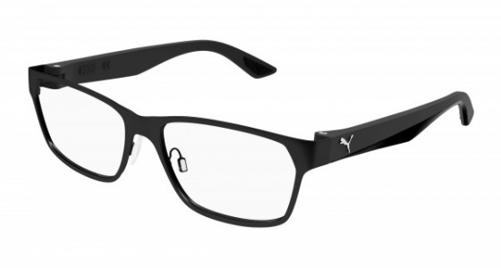 Puma PU0407O Eyeglasses, 001 - BLACK with TRANSPARENT lenses