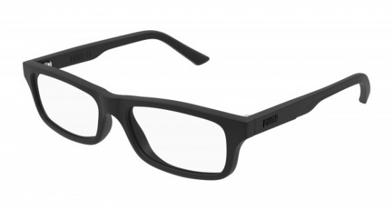 Puma PJ0071OA Eyeglasses, 001 - BLACK with TRANSPARENT lenses