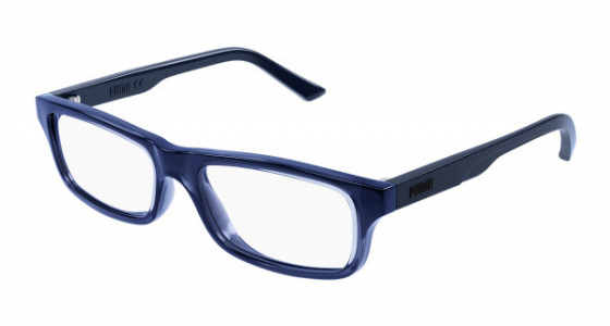 Puma PJ0071OA Eyeglasses, 003 - BLUE with TRANSPARENT lenses