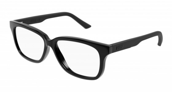 Puma PJ0070OA Eyeglasses, 001 - BLACK with TRANSPARENT lenses
