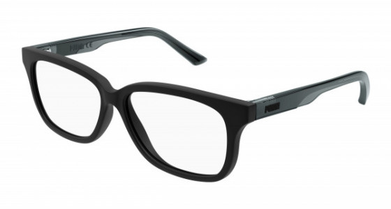 Puma PJ0070OA Eyeglasses, 003 - BLACK with GREY temples and TRANSPARENT lenses