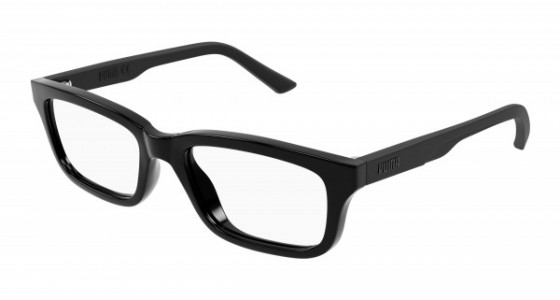Puma PJ0068O Eyeglasses, 001 - BLACK with TRANSPARENT lenses