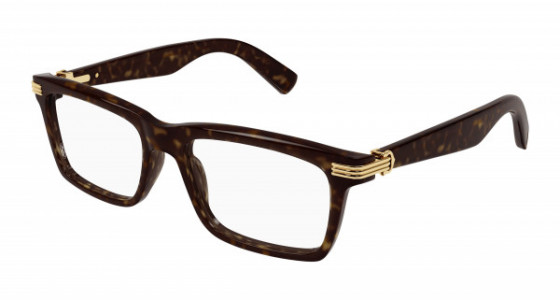 Cartier CT0420O Eyeglasses, 002 - HAVANA with TRANSPARENT lenses