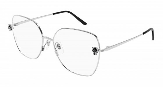 Cartier CT0417O Eyeglasses, 002 - SILVER with TRANSPARENT lenses