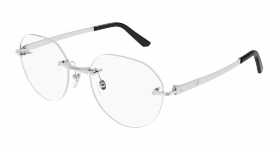 Cartier CT0408O Eyeglasses, 002 - SILVER with TRANSPARENT lenses