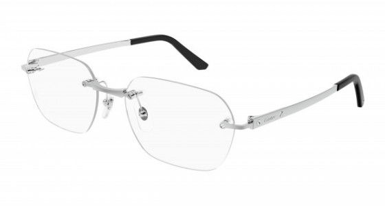 Cartier CT0407O Eyeglasses, 002 - SILVER with TRANSPARENT lenses