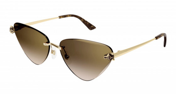 Cartier CT0399S Sunglasses, 002 - GOLD with BROWN lenses