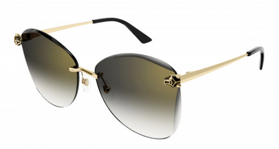 Cartier CT0398S Sunglasses, 001 - GOLD with GREY lenses