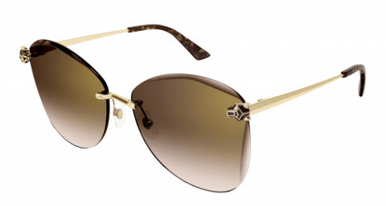 Cartier CT0398S Sunglasses, 002 - GOLD with BROWN lenses
