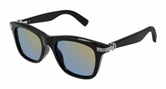 Cartier CT0396S Sunglasses, 004 - BLACK with BLUE lenses