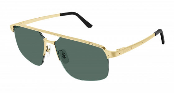 Cartier CT0385S Sunglasses, 002 - GOLD with GREEN lenses