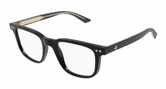 Montblanc MB0256O Eyeglasses, 005 - BLACK with TRANSPARENT lenses