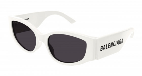 Balenciaga BB0258S Sunglasses, 003 - WHITE with GREY lenses