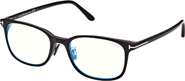Tom Ford FT5852-D-B Eyeglasses, 001 - Shiny Black / Shiny Black